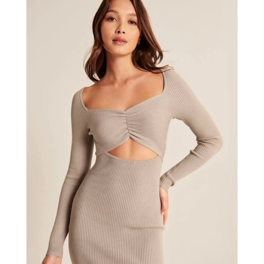 NEW Abercrombie & Fitch Cinched Front Cutout Midi
Sweater Dress - Picture 2 of 10